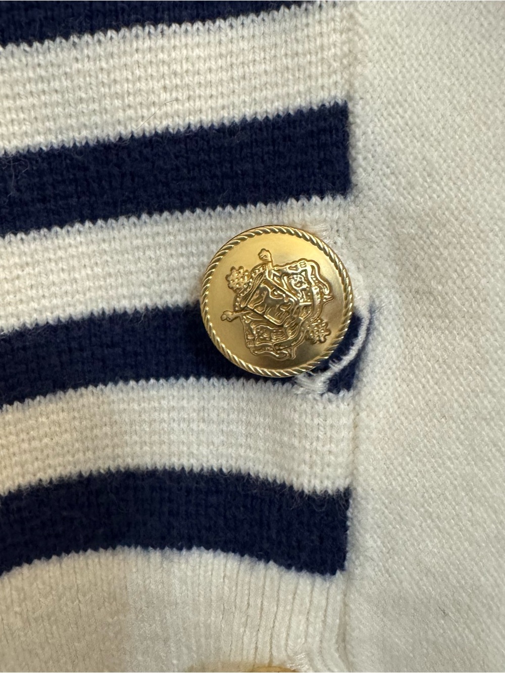 J. Crew Navy and Cream Striped Knit Top - Picture 4 of 5
